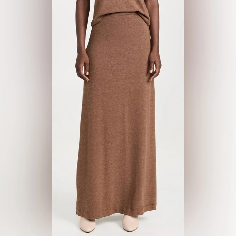 NWT Shopbop LESET Lauren High Waist Knit Maxi Skirt XL “Squirrel” Brown So Soft! - Picture 7 of 15